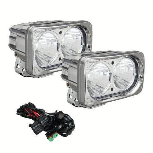 Optimus Chrome Vision X Lighting 9148724 Square 10W Narrow LED Light - Pair