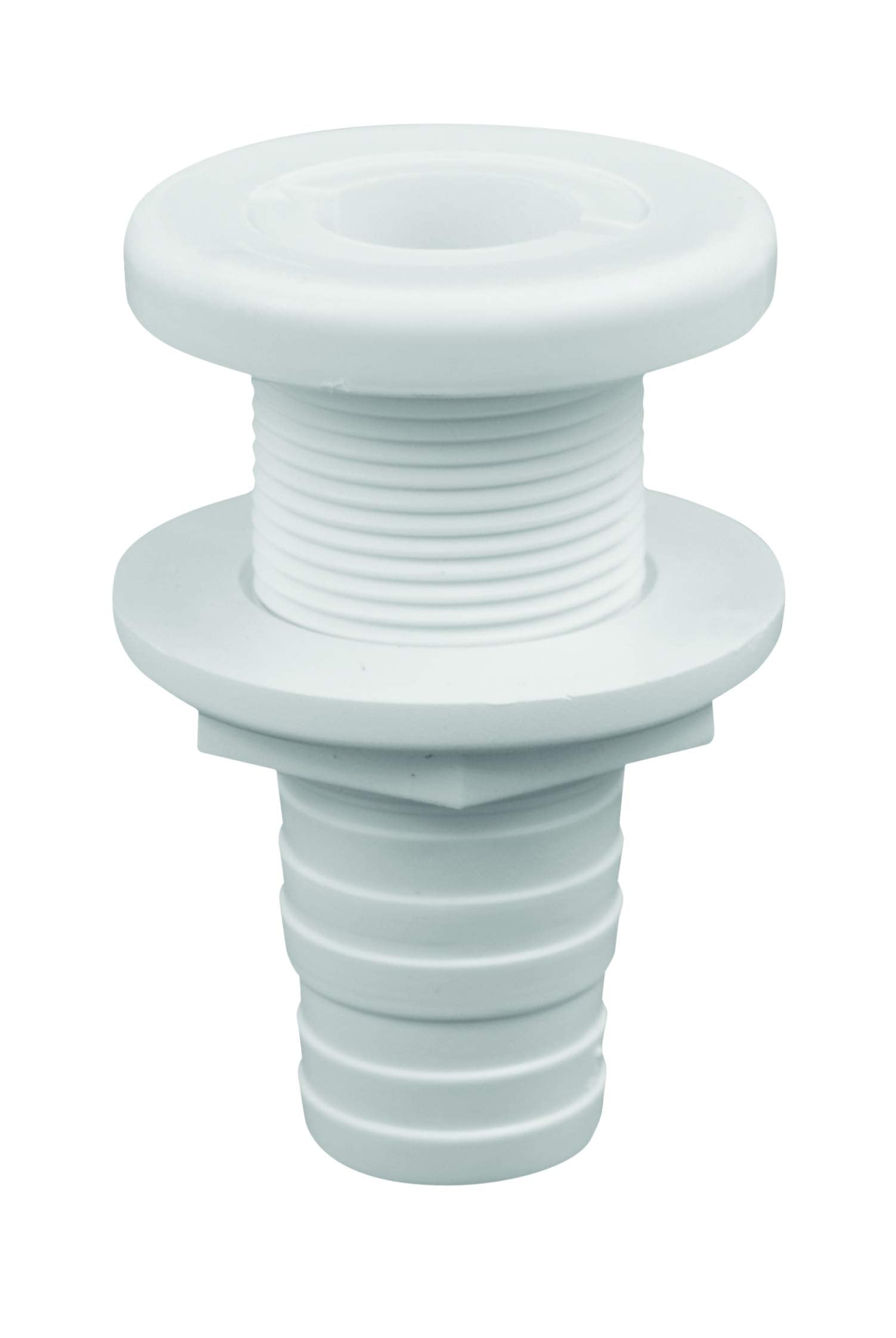 Durable Attwood 3874-3 Polypropylene Thru-Hull Connector Fitting, White Finish