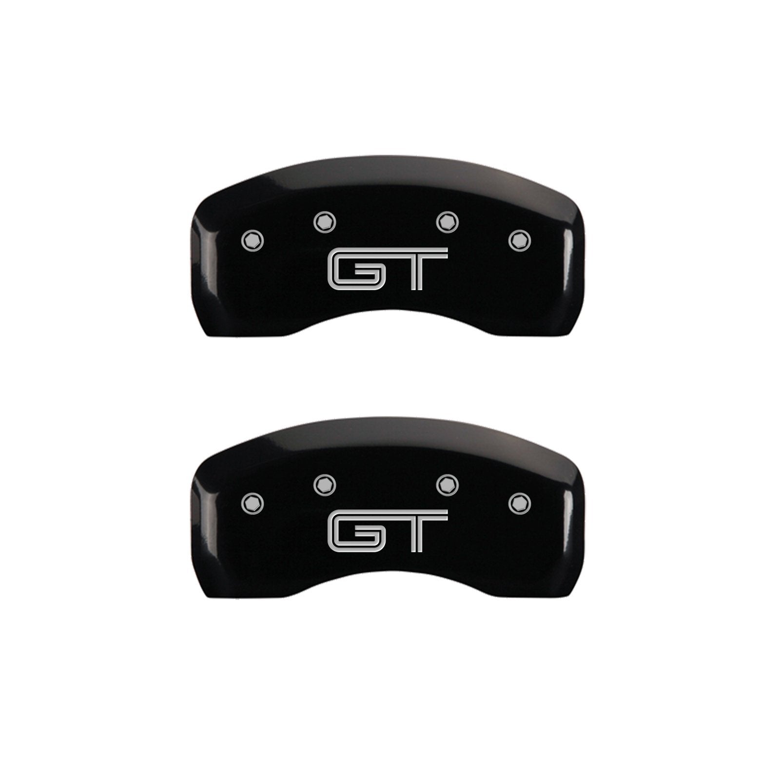 Black MGP Caliper Covers Engraved with Silver Mustang/GT 10017SMG2BK (Set of 4)
