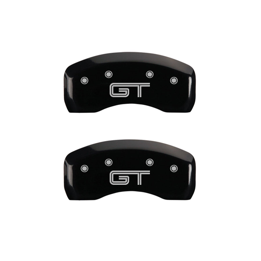 Black MGP Caliper Covers Engraved with Silver Mustang/GT 10017SMG2BK (Set of 4)