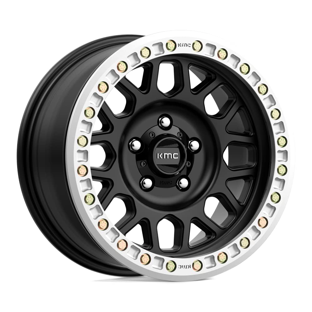 Grenade KMC Wheels Satin Black Desert Wheel with Aluminum (17 x 8.5 inches /5 x, 0 mm Offset)