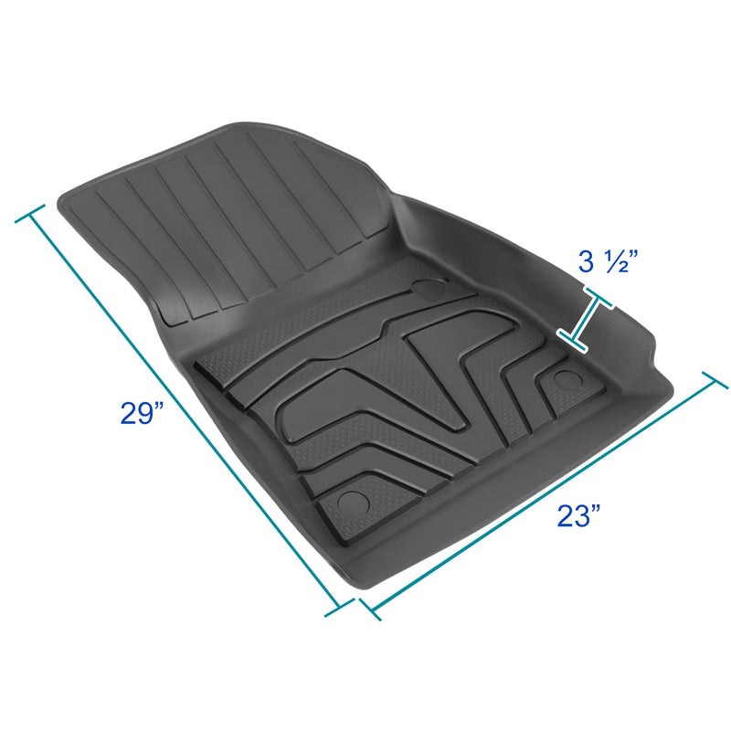 All-Weather TPE Rubber Floor Liners Mats Spec-D Tuning Compatible with 2017-2022 Tesla Model 3, 3PC