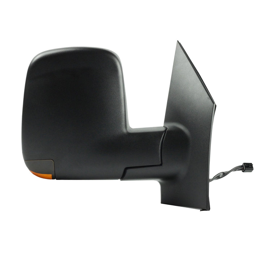 Passenger Side Fit Mirror for Chevrolet Express, GMC Savana, Textured Black, w/Turn Signal, Dual Lens, Foldaway, Heated Power