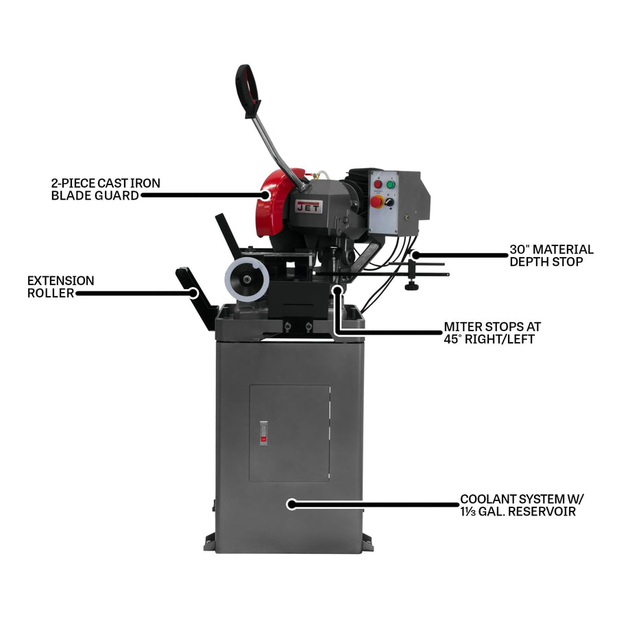 JET Manual Ferrous Cold Saw 315mm/12-Inch, 2 HP, 230V 3Ph (Model CS-315)