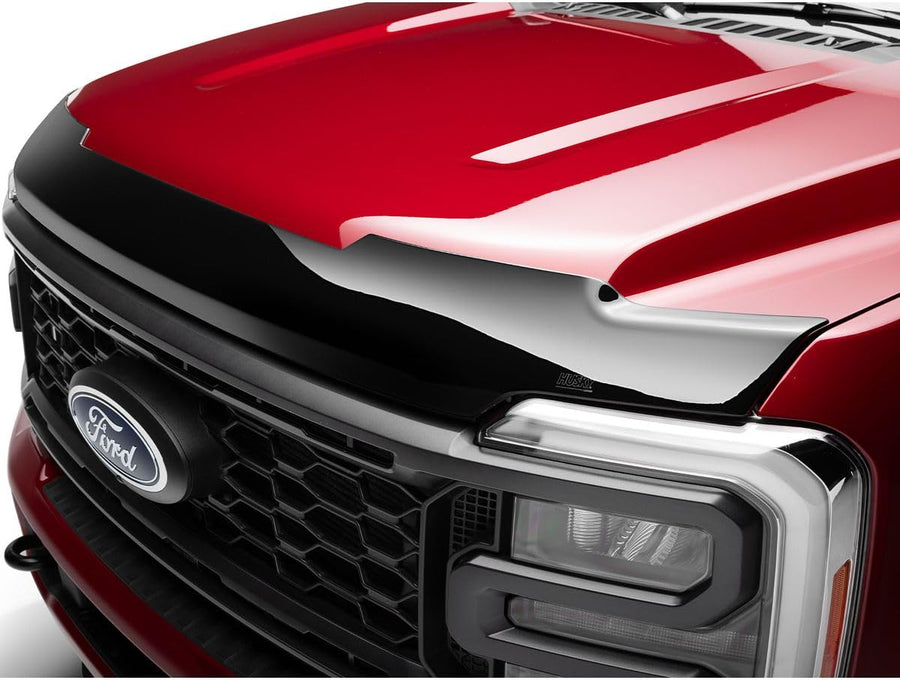 Aeroskin Hood Protector Husky Liners | Fits 2024-2025 Mitsubishi Triton & L200 | Low Profile Deflector/Bug Shield - 1 pc., Smoke | 2842236
