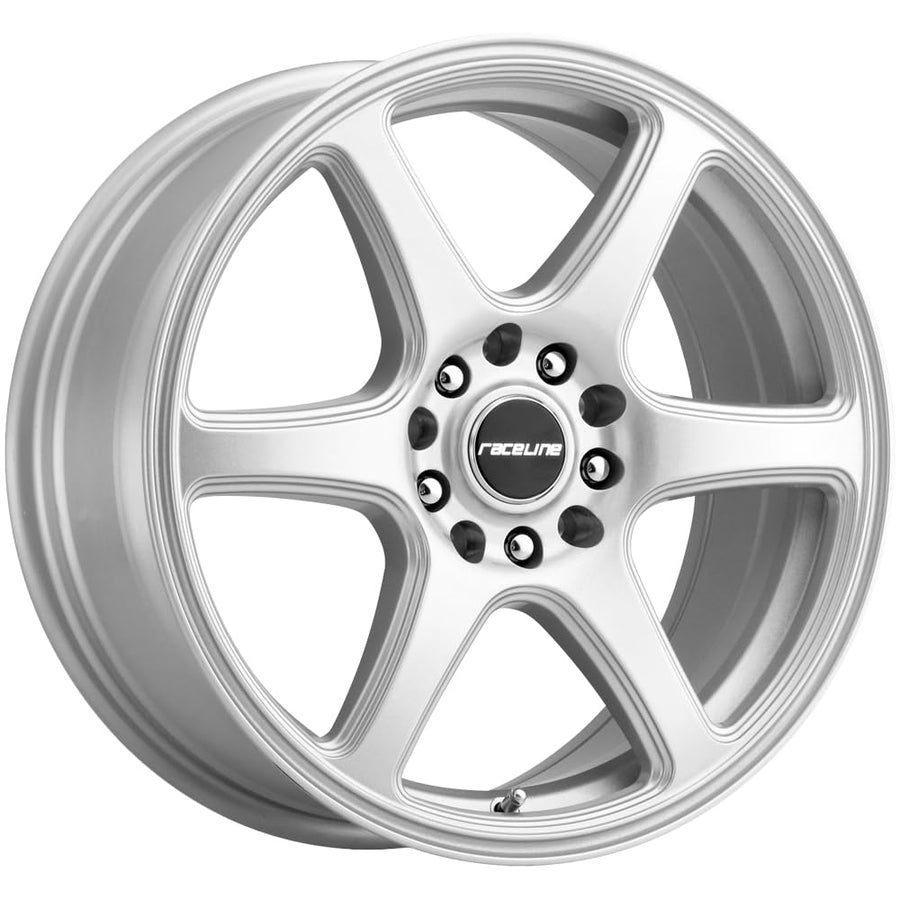 Matrix Raceline Wheels 146 Satin Silver Wheel (14 x 5.5 inches /4 x 100 mm, 35 mm Offset)