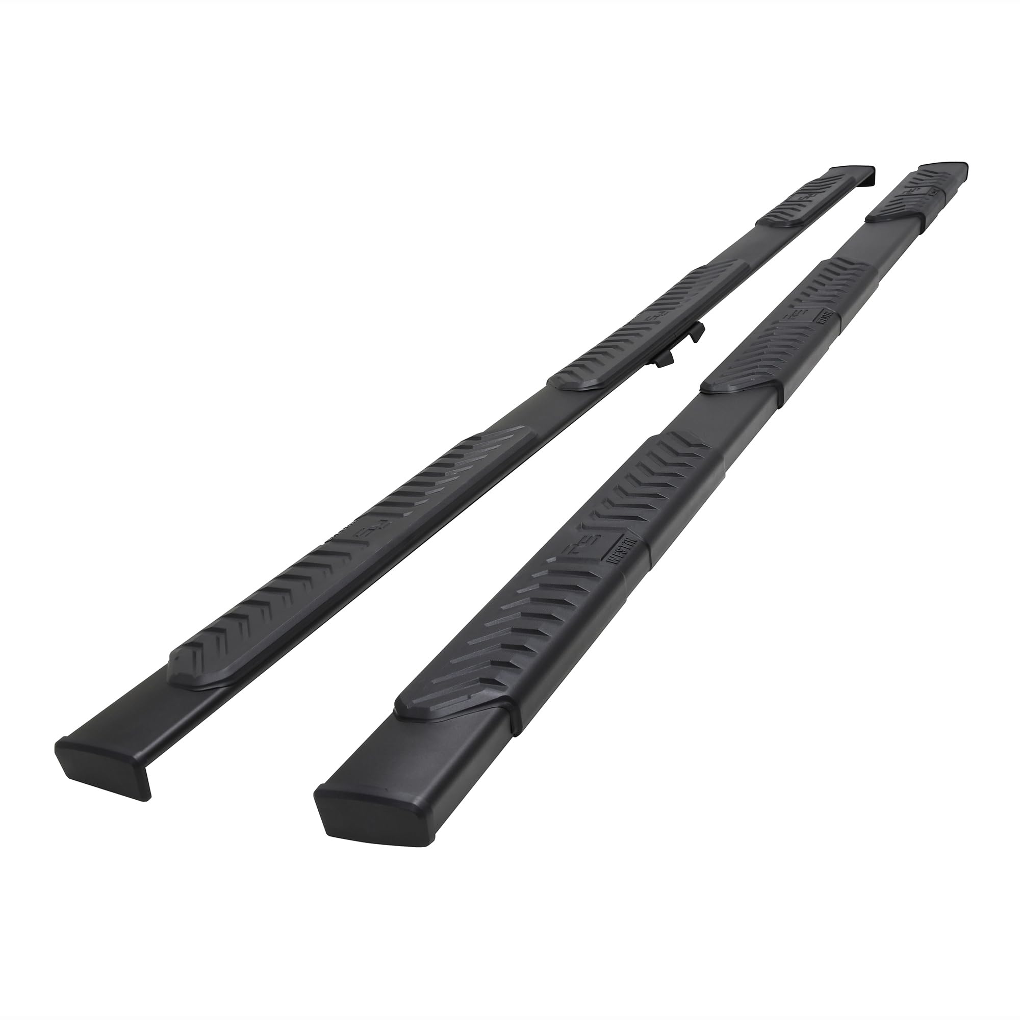 Westin R5 M-Series 28-5234765 Wheel-to-Wheel Nerf Bars XD fits 2020-2025 Silverado Sierra 2500 3500 Crew Cab 6'5" Bed Textured Black Pair