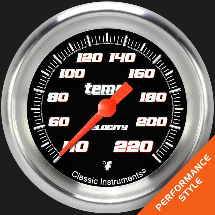Velocity Black Stck Elimintr Temperature Gauge Classic Instruments VS329BAPF