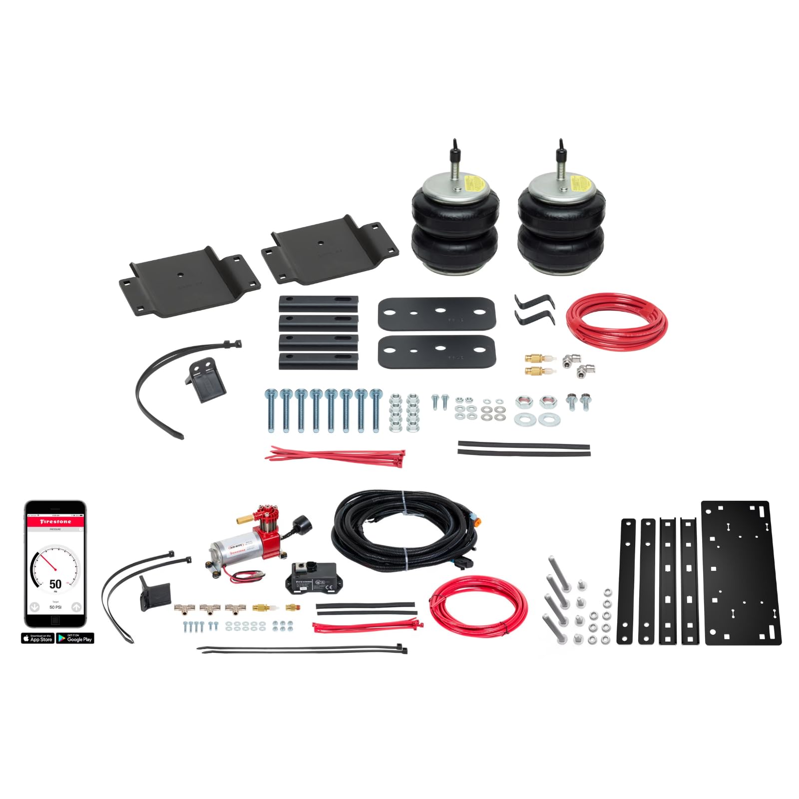 Airide Firestone 2872 All-In-One Wireless Rear Air Spring Kit fits 2007-2021 Tundra | Load Leveling Design | Up to 5,000 lbs Load Capacity | 5-100 PSI | Easy Installation