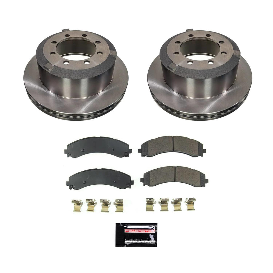 POWERSTOP Autospecialty Rear Stock Replacement Brake Pads and Rotors Brake Kit For Ram 3500 2019-2022 [Vehicle Specific]