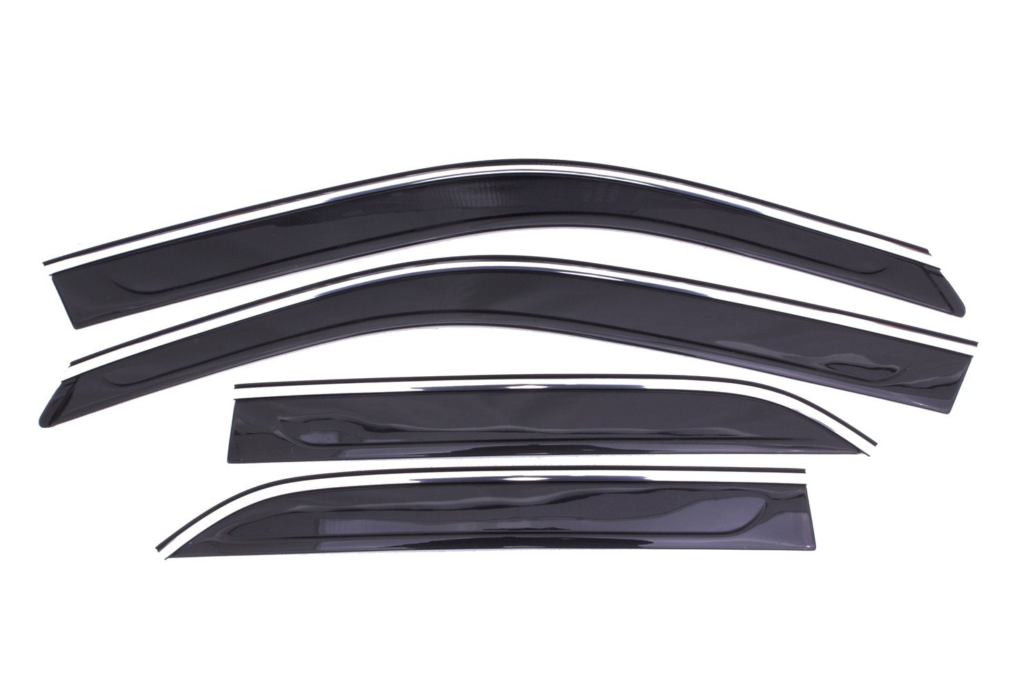 Low Profile Auto Ventshade [AVS] Rain Guards for 2011 - 2023 Chrysler 300 | Window Vent Visors, 4 pcs. - Smoke w/Chrome Trim | 794016