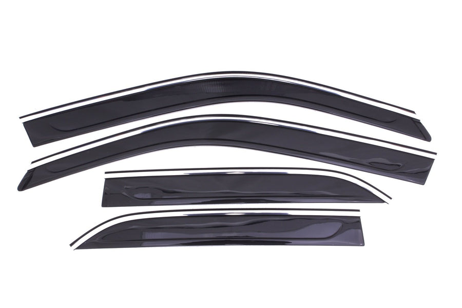 Low Profile Auto Ventshade [AVS] Rain Guards for 2011 - 2023 Chrysler 300 | Window Vent Visors, 4 pcs. - Smoke w/Chrome Trim | 794016
