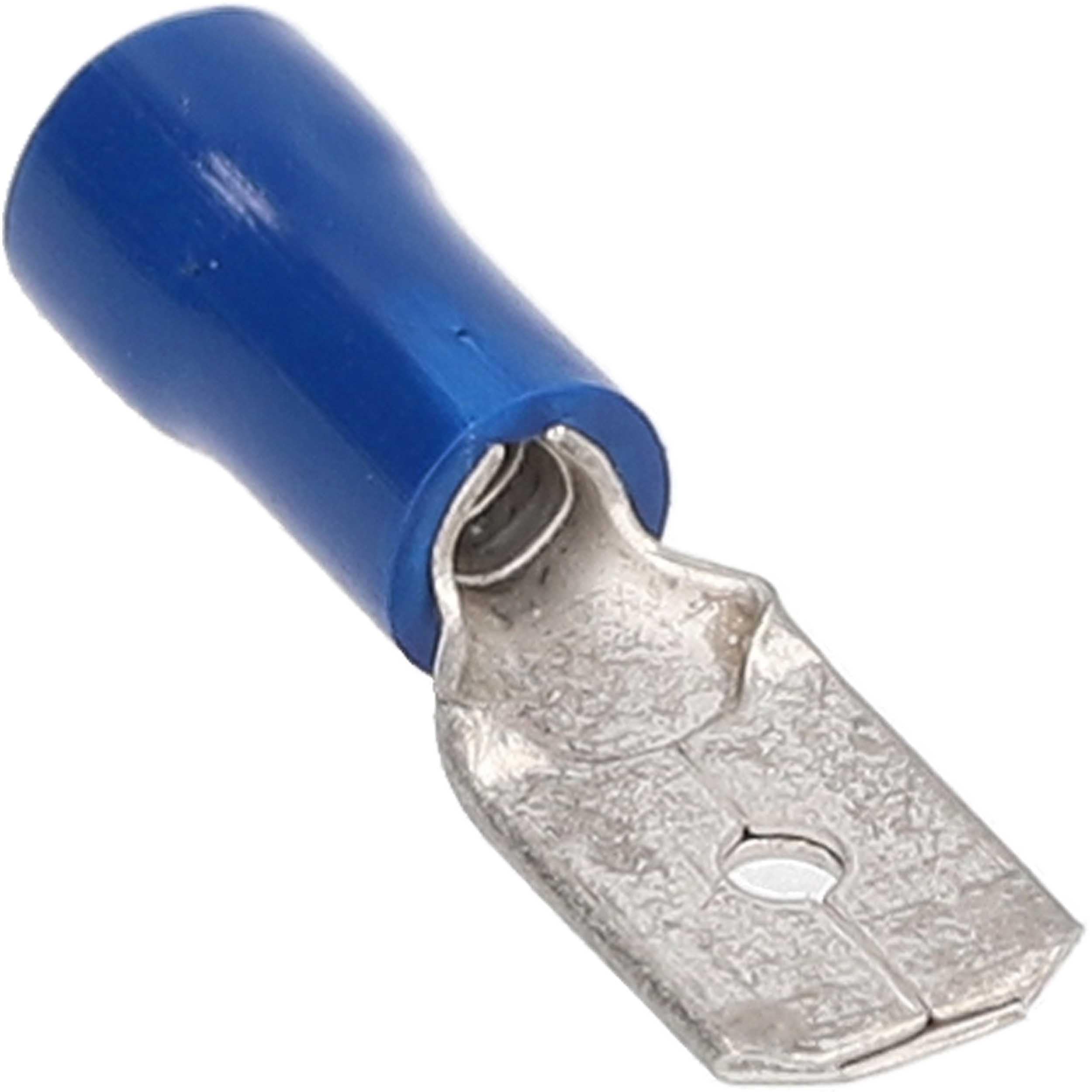 Install Bay 16/14 Gauge .250 Vinyl Male Connector, Blue (100-Pack)
