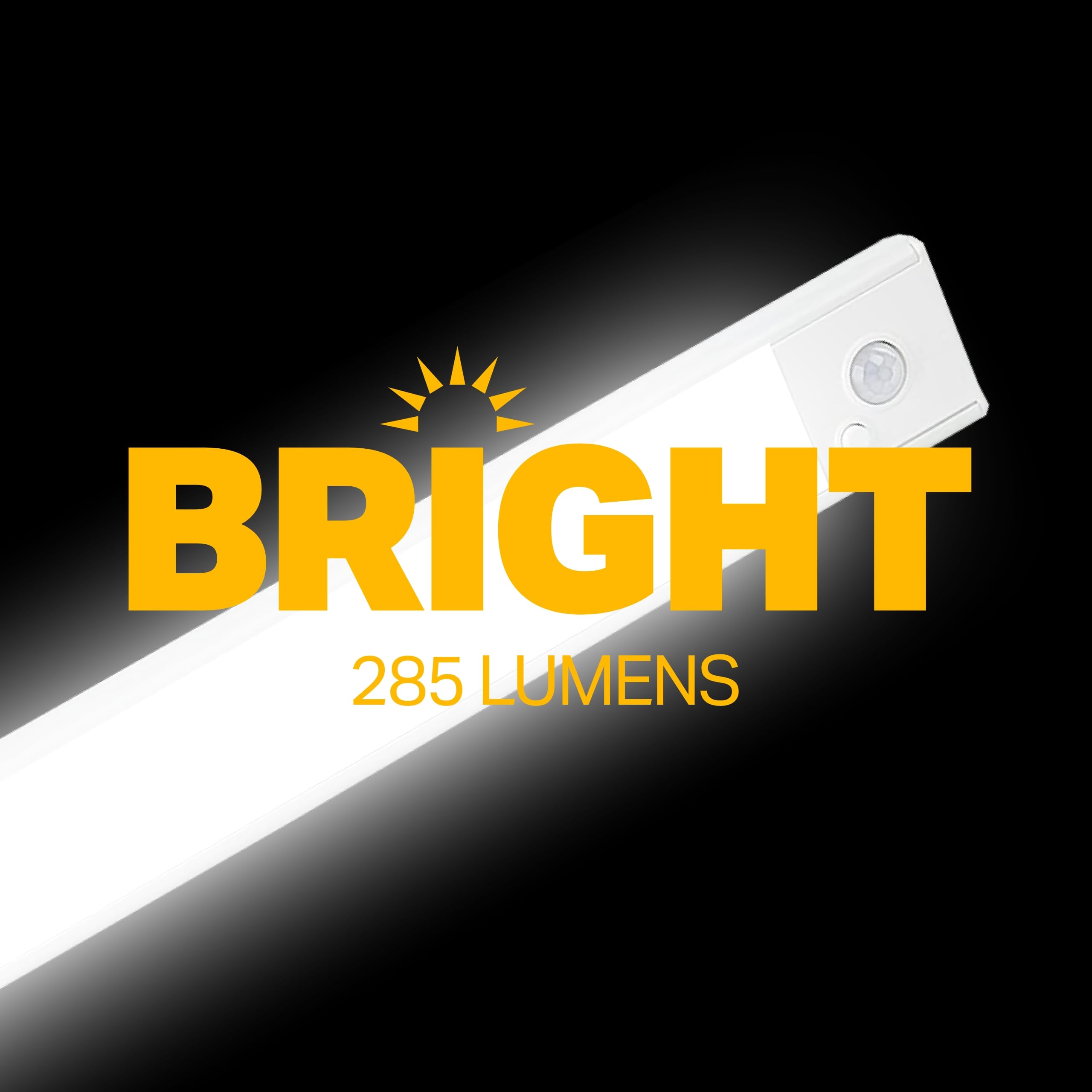 8 Inch LUXPRO LP440 Under Cabinet Light - with Motion Sensor - Rechargeable - Cabinet Lights with Remote - Home Improvement Item - Easy Installation