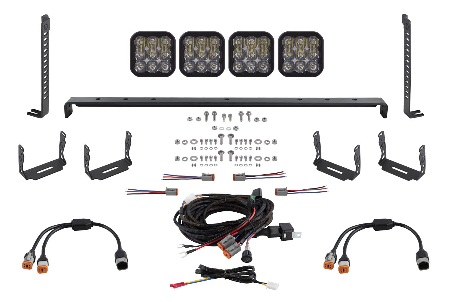 Diode Dynamics 4-Pod Kit SS5 Stealth LED compatible with 2014-2024 Toyota 4Runner, White Driving Pro