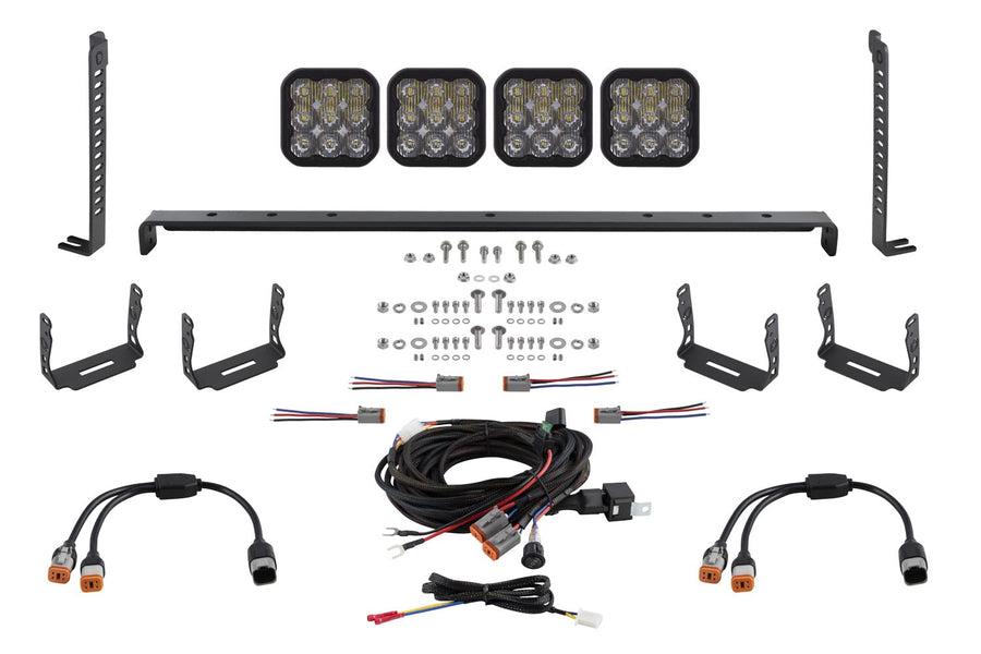 Diode Dynamics 4-Pod Kit SS5 Stealth LED compatible with 2014-2024 Toyota 4Runner, White Driving Pro