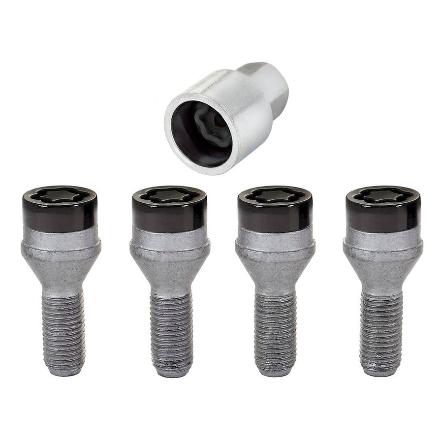 McGard Chrome Bolt Style 27178 Cone Seat Wheel Locks (M12 x 1.5 Thread Size) Set of 4, Black