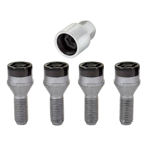 McGard Chrome Bolt Style 27178 Cone Seat Wheel Locks (M12 x 1.5 Thread Size) Set of 4, Black