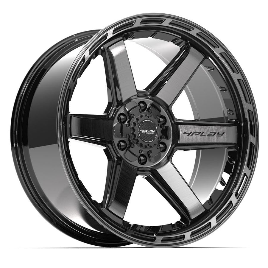 4Play Wheels 4P63-22100-6D55-18BBT: 22X10 Gen3 4P63 6X135Mm & 6X5.5" -18Et In Gloss Black W/Brushed Face & Tinted Clear