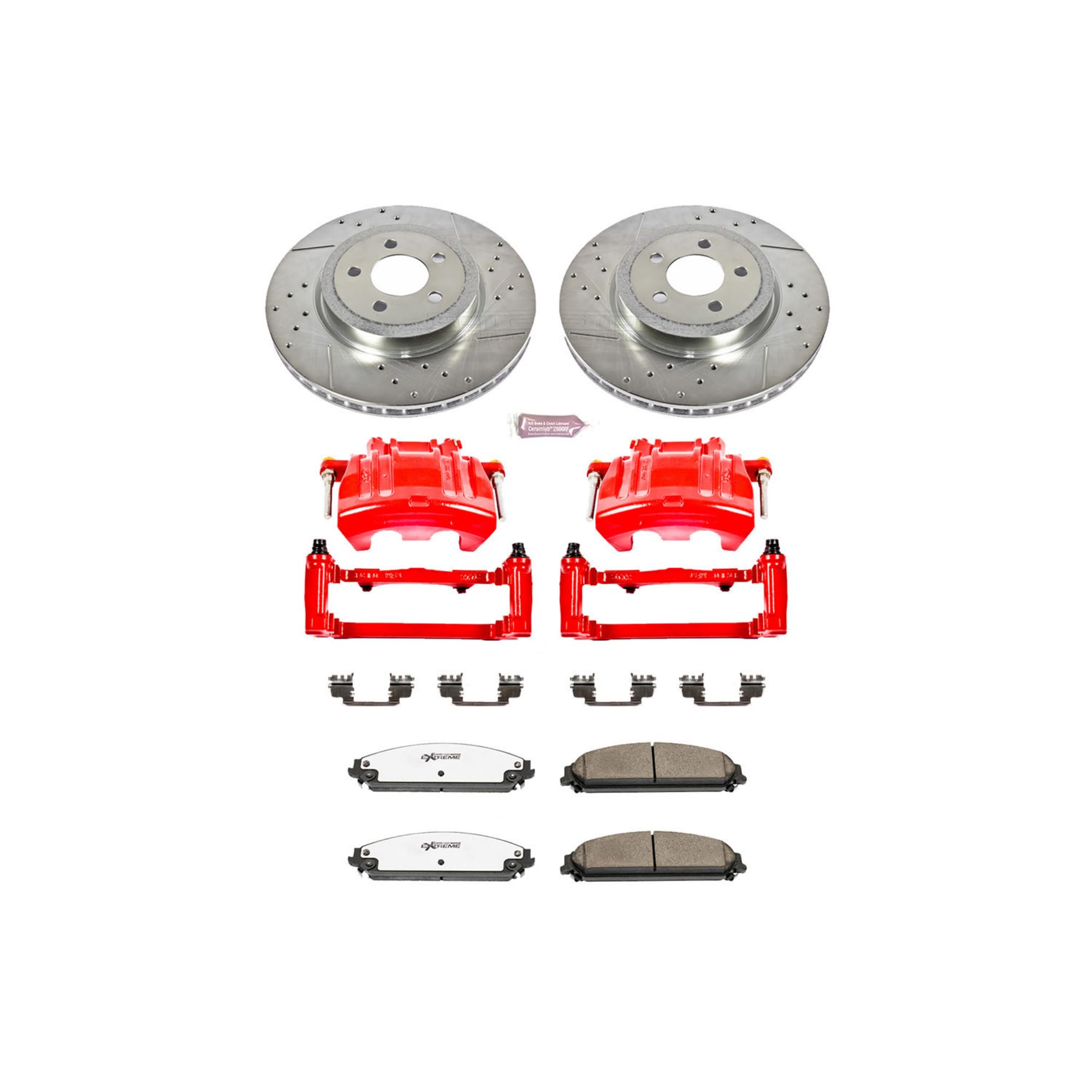 Power Stop Z26 KC2560A-26 Front Street Warrior Brake Kit Chrysler Dodge For Chrysler 300 2012-2021, Dodge Challenger 2012-2021, Dodge Charger 2012-2020 [Model Specific]
