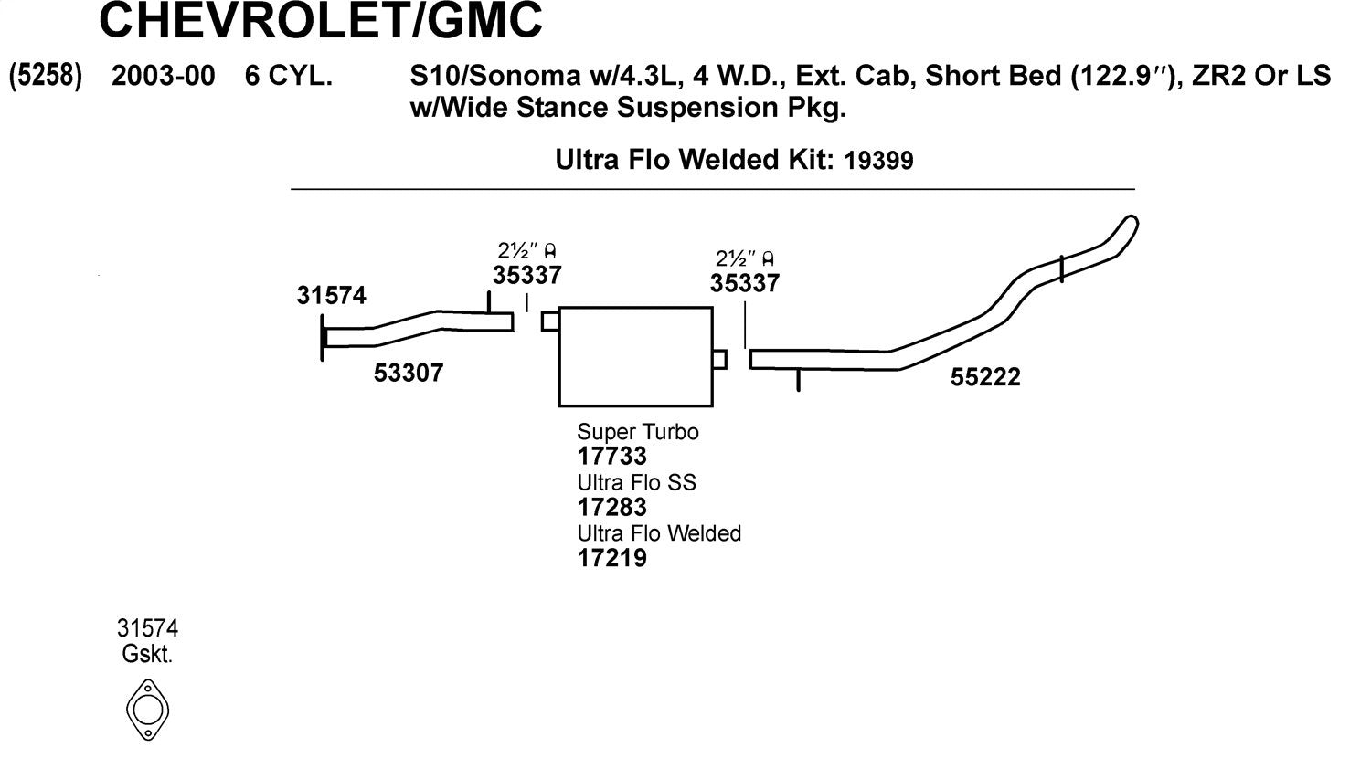 Ultra Flo Dynomax 17283 Exhaust Muffler for Jeep Wrangler