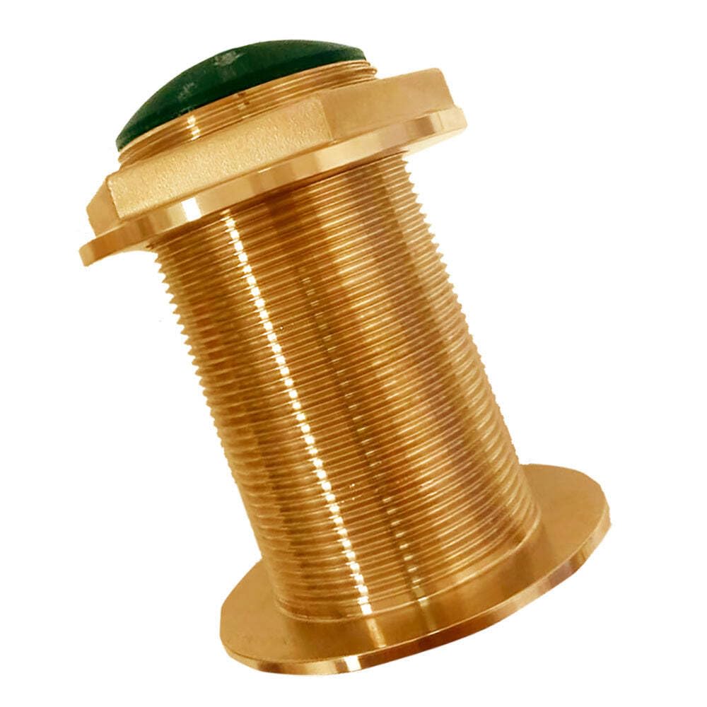 Bronze Echonautics Low-Profile Thru-Hull Medium-Frequency Chirp Transducer - 600W, 18° Tilt, 80-130kHz