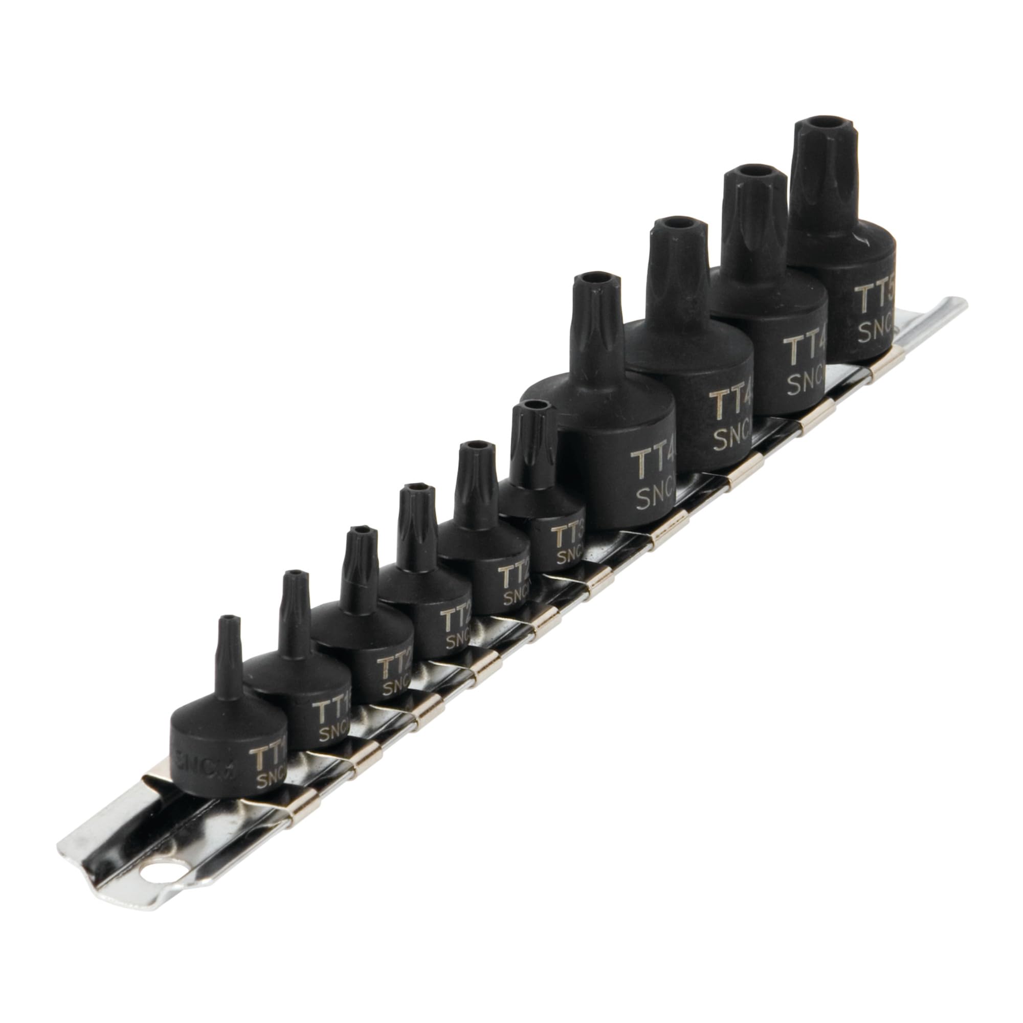 Impact Grade Performance Tool W38962 Tamper Resistant Bit Socket Set with Storage Rail, 10-Piece, 1/4-Inch & 3/8-Inch Dr, T10-T50