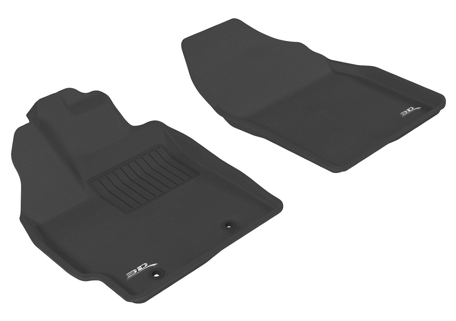Kagu 3D MAXpider Custom Fit Floor Mat (Black) Compatible with Toyota Prius 2010-2011 (w/ Retention Hooks in Driver's Side Floor) - Front Row