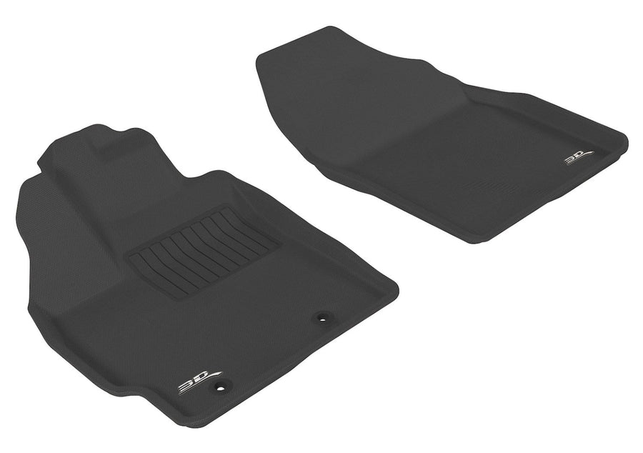 Kagu 3D MAXpider Custom Fit Floor Mat (Black) Compatible with Toyota Prius 2010-2011 (w/ Retention Hooks in Driver's Side Floor) - Front Row