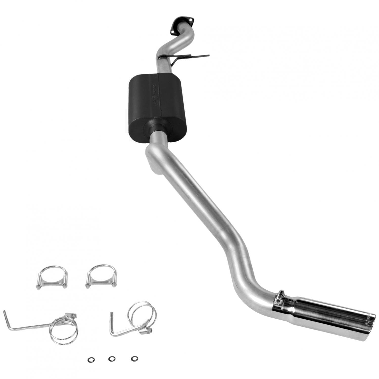 Force II Flowmaster 17360 Cat-Back Exhaust Kit 3 Inch Aluminized Steel 3.5 Inch Polished Stainless Tip Compatible with 1999-2007 Classic Body Chevy GMC 1500 4.3L 4.8L 5.3L 2/4WD Standard Cab Short Bed