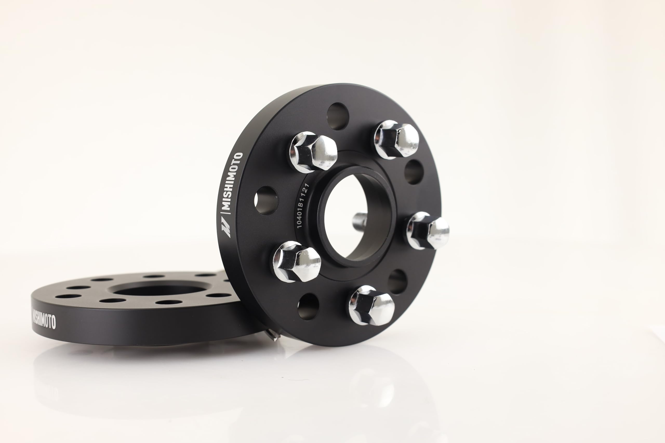 Mishimoto 5x100 / 5x112 Wheel Spacers, 57.1 Center Bore, M14x1.5, 20mm Thick, Black