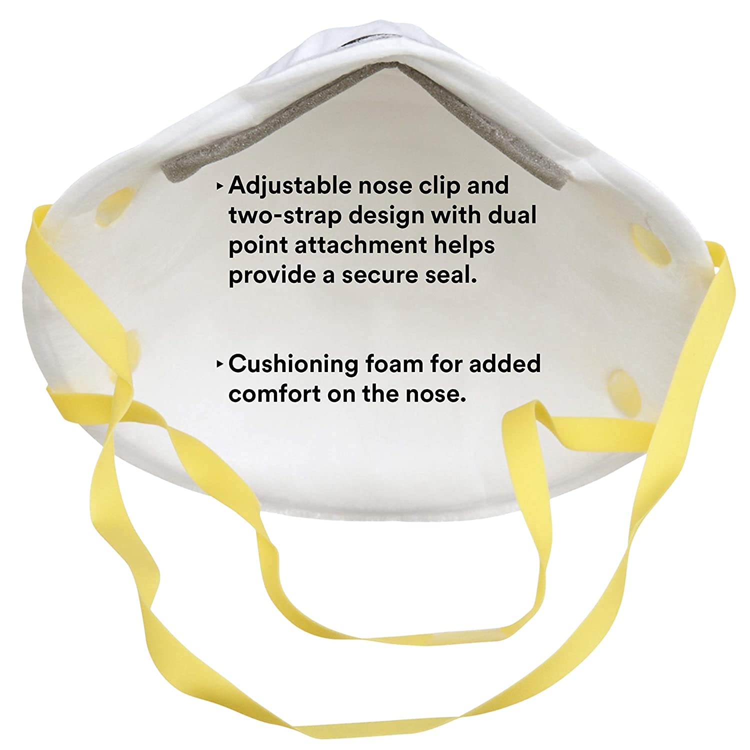 3M Particulate Respirator 8210, N95, Pack of 20 Disposable Respirator, NIOSH APPROVED, Two-Strap Cup Style Design, Lightweight with Cushioning Nose Foam