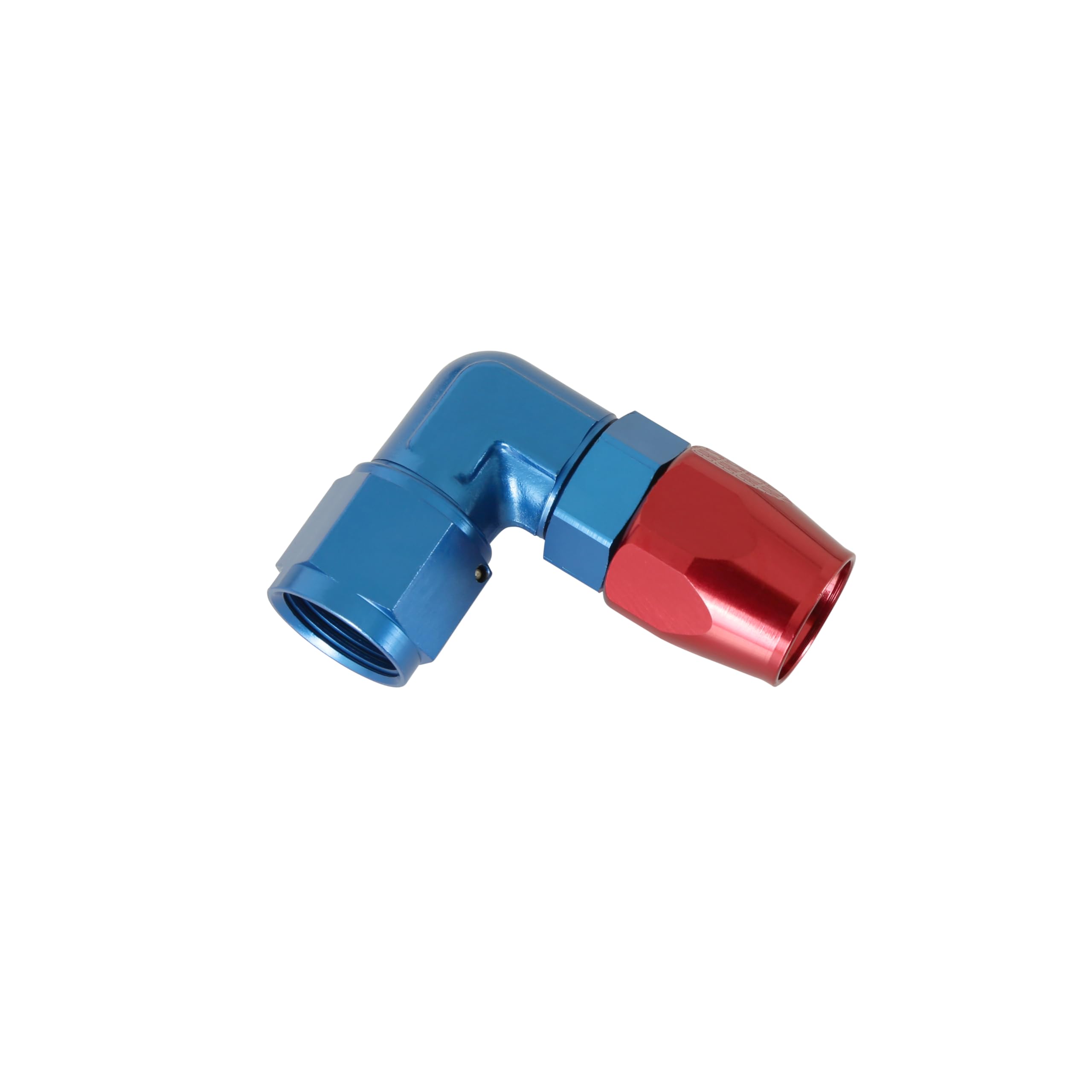 Earl's 90 Degree Swivel-Seal® Hose End -10 AN - Clamshell Package - Red/Blue