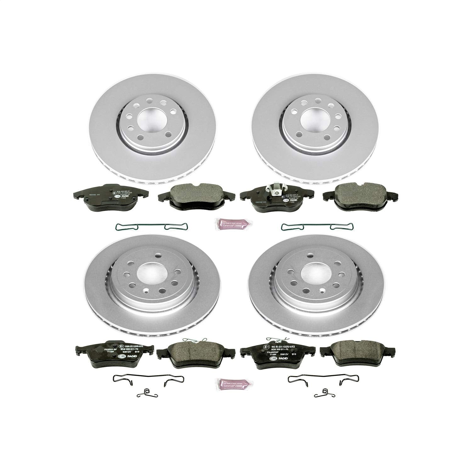 Power Stop ESK986 Euro-Stop Front & Rear Brake Kit For Saab 9-3 2003-2011 [Model Specific]