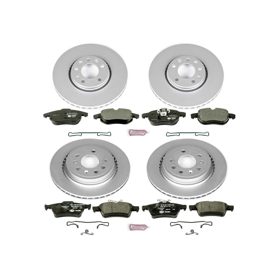 Power Stop ESK986 Euro-Stop Front & Rear Brake Kit For Saab 9-3 2003-2011 [Model Specific]