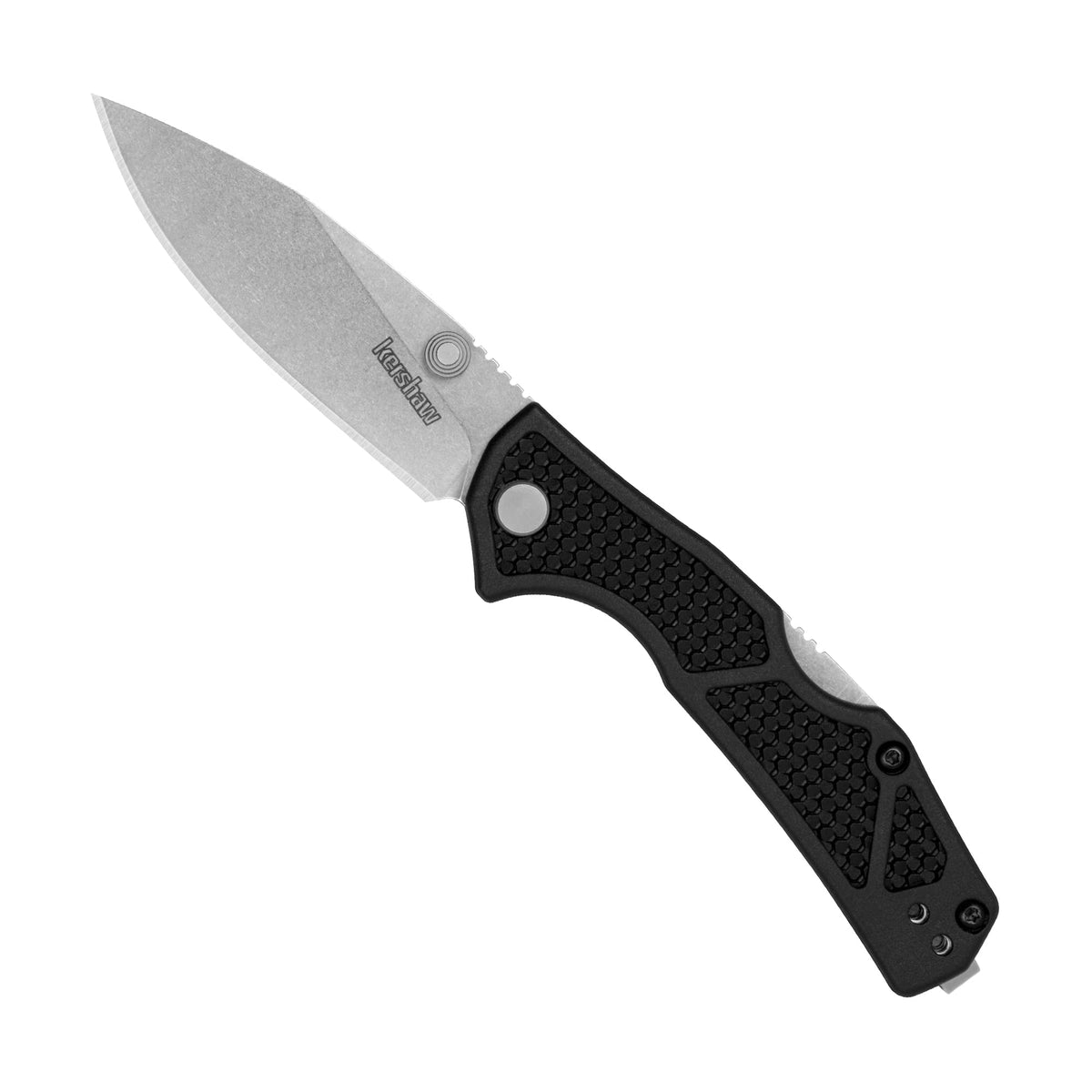 Kershaw Mid Lock Debris Folding Pocket Knife, Small 2.75 inch D2 Stainless Steel Blade with Mid-Lock, Manual Open with Thumb Stud, Deep Carry Pocketclip, Black Handle with Grey Stonewashed Blade
