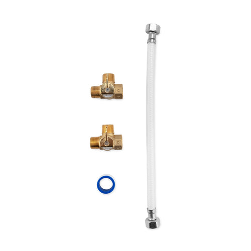 Camco Water Heater RV By-Pass Kit - Features 12-Inch Nylon Reinforced Hose & Durable Brass Valves - Essential RV Winterization Tool - Compatible with 10 Gallon Tanks (35963)
