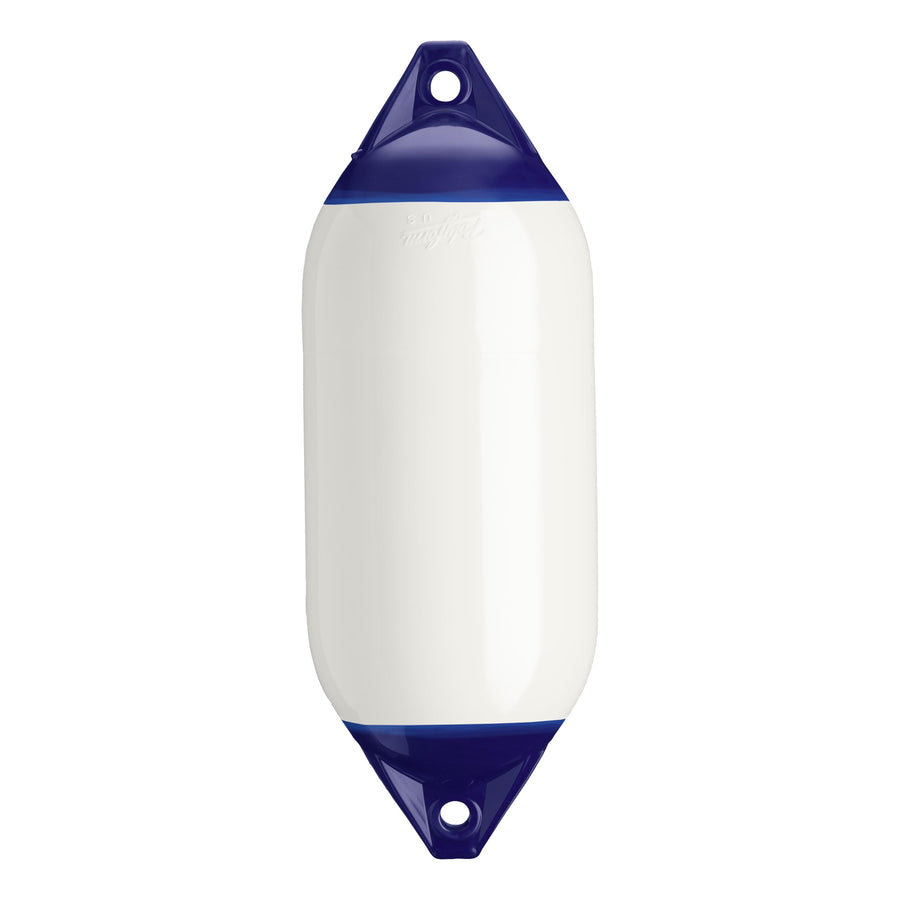 Polyform Boat Fender F-5 Standard Blue Ropehold - White