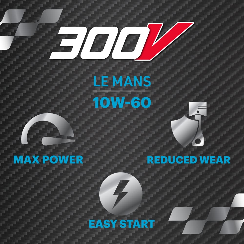 300V Motul 110864 10W-60 LE MANS Car Racing Motor Oil Full Synthetic Engine Lubricant 2 Liter High Performance 4-Stroke Ester Core