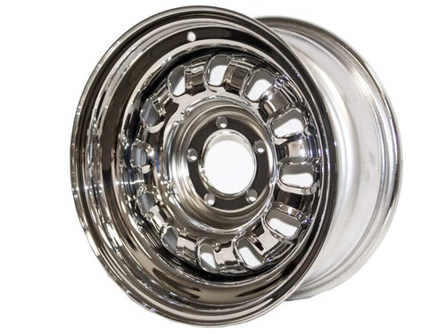 Styled Steel Series Scott Drake Wheels with Chrome Outer Hoop and Insert 15X7 5-Bolt Pattern Wheels Compatible with 1968-1969 Ford Mustang, Model C8OZ-1007-D