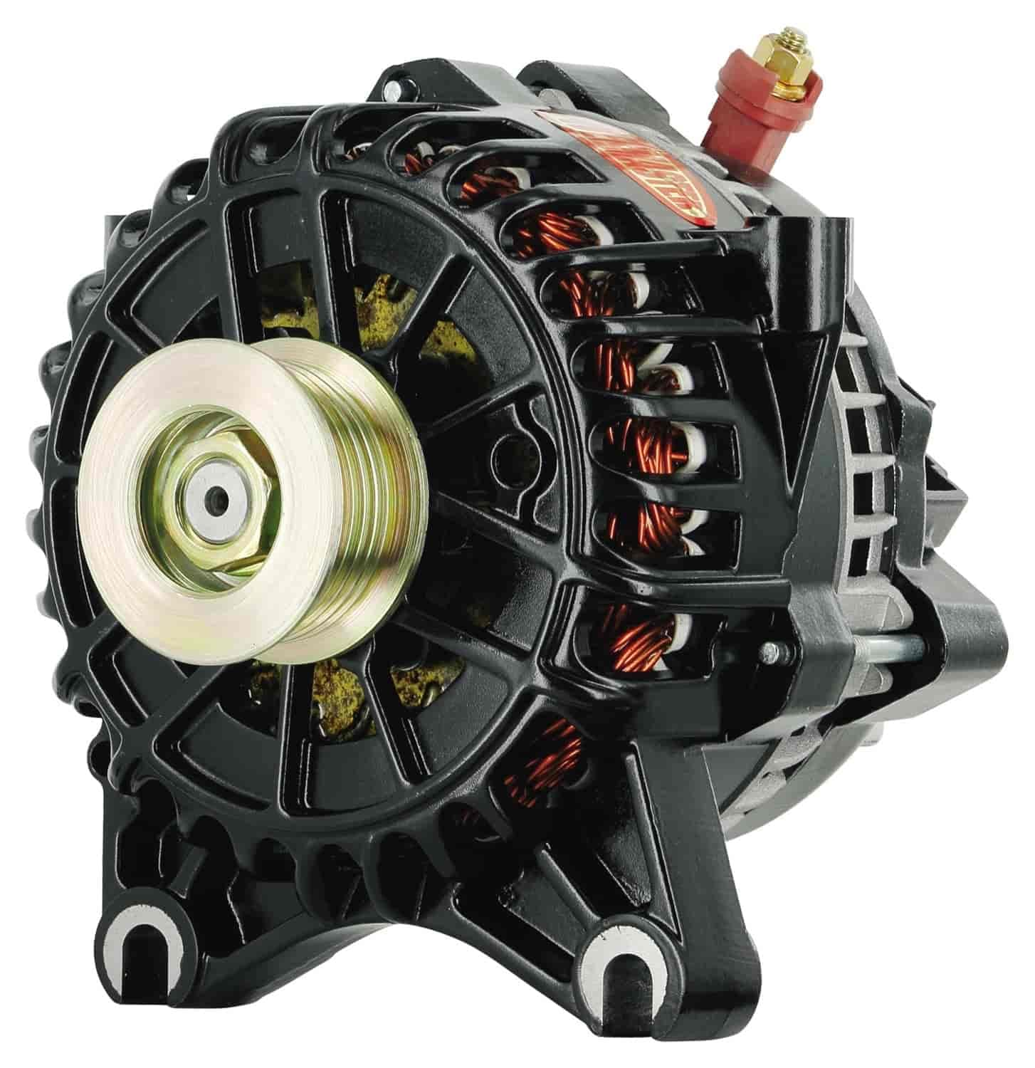 Alt Ford Powermaster 6G Black 200A 6 grv Pulley Large Frame V MTG 4.6L Crown Vic,I-D-A VR