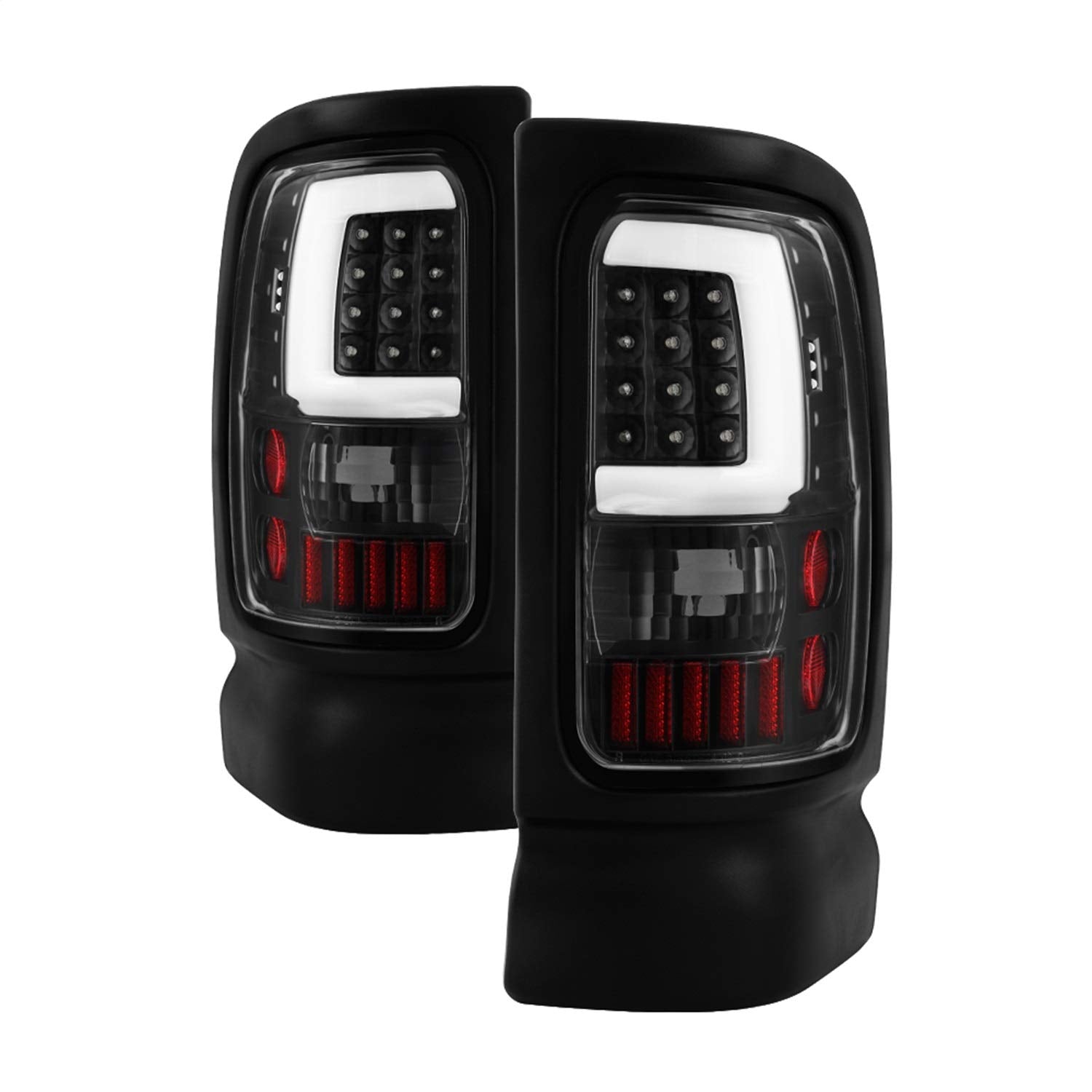 xTune SPYDER (9038860) Dodge Ram 1500 94-01 Tail Lights - Light Bar LED - Black ALT-ON-DRAM94V3-LBLED-BK