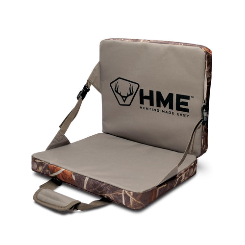 HME Portable Durable Compact Comfortable Weather-Resistant Versatile Hunting Folding Seat Foam Cushion with Adjustable Straps and Storage Pocket
