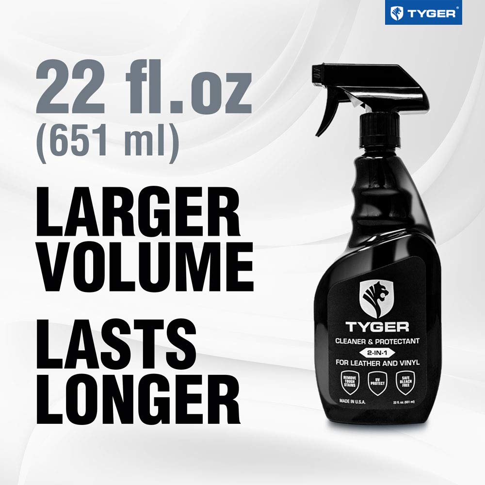 Tyger 2-in-1 Spray Tonneau Cover Cleaner & Protectant Specialized for Leather and Vinyl Surfaces, 22 Fl. oz. Made in USA