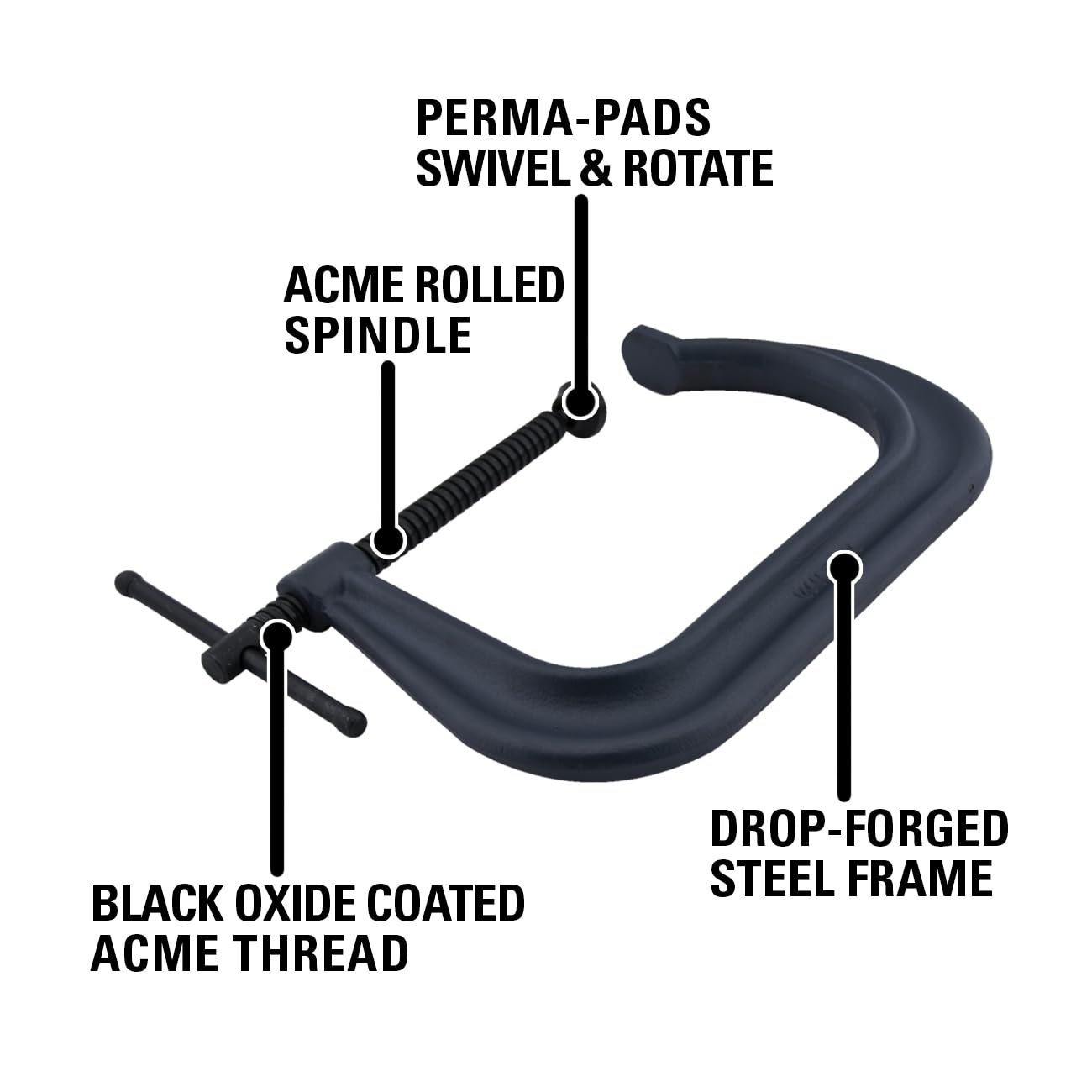 Wilton 8" Opening C-Clamp, 6" Throat, 5900 Lbs. Clamping Force (Model 4408)