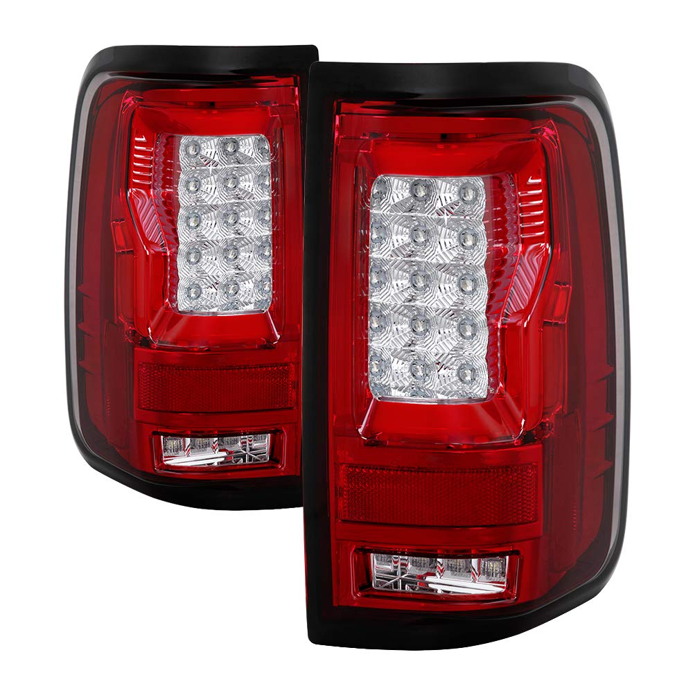 Ford F150 Spyder 5084194 Styleside 04-08 (Not Fit Heritage & SVT) Version 2 Light Bar LED Tail Lights - Red Clear