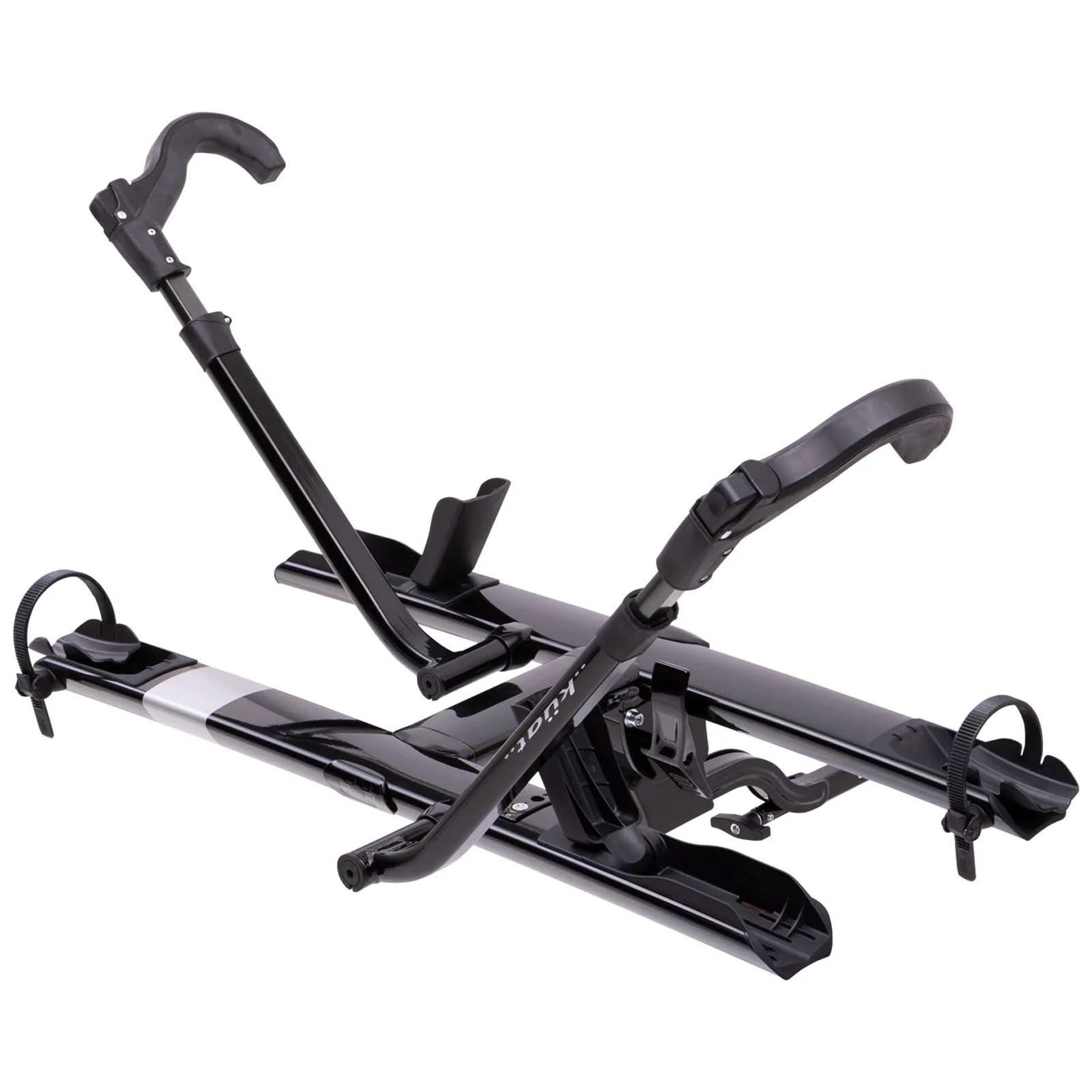KUAT 2.0 Sherpa Durable Lightweight Aluminum Compact 2 Bike Transporting Hitch Rack with Cable Lock & Foldable Tire Cradles | Capacity - 40 Lbs per Tray, Black Metallic & Gray Anodize, 1.25"