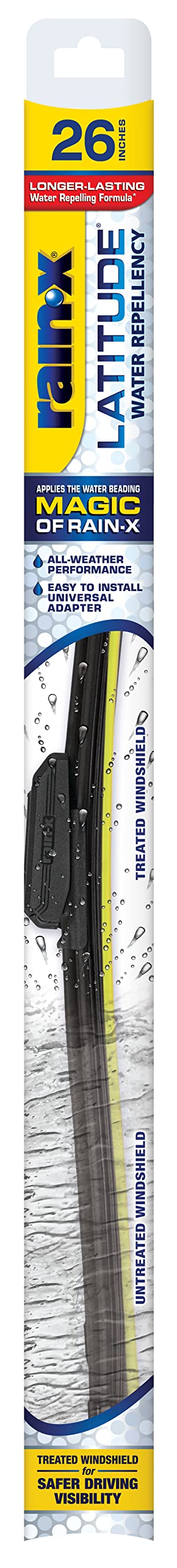 Latitude Rain-X 5079281-2 2-In-1 Wiper Blades, 26 Inch Windshield Wipers (Pack Of 1), Automotive Replacement Windshield Wiper Blades With Patented Rain-X Water Repellency Formula