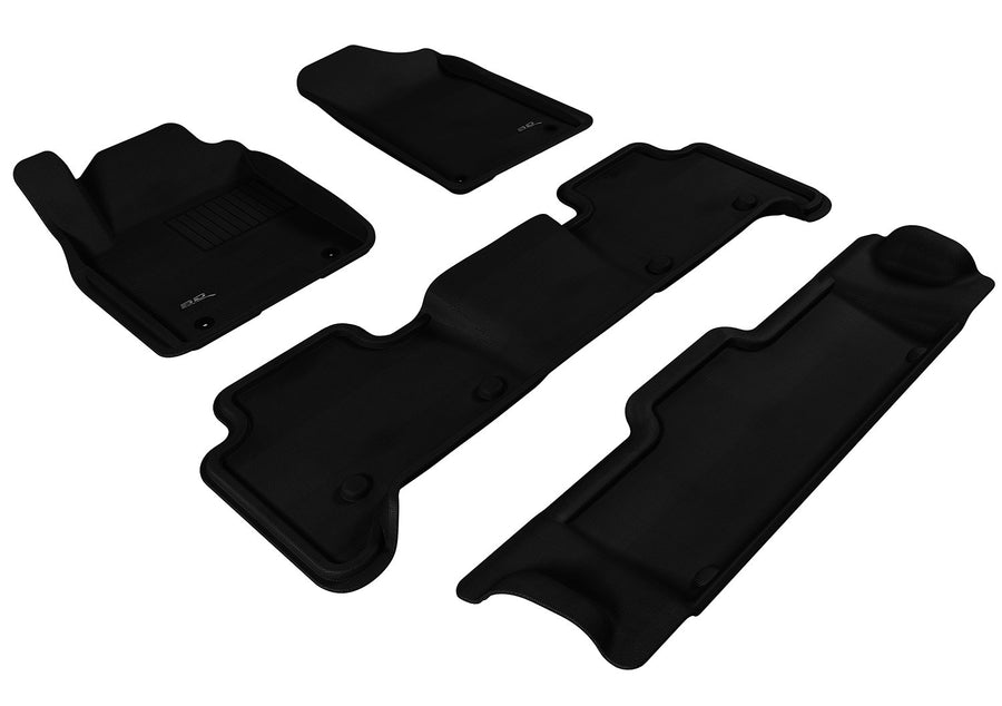 Complete Set 3D MAXpider - L1IN01601509 Custom Fit All-Weather Floor Mat for Select Infiniti QX80 / QX56 Models - Kagu Rubber (Black)