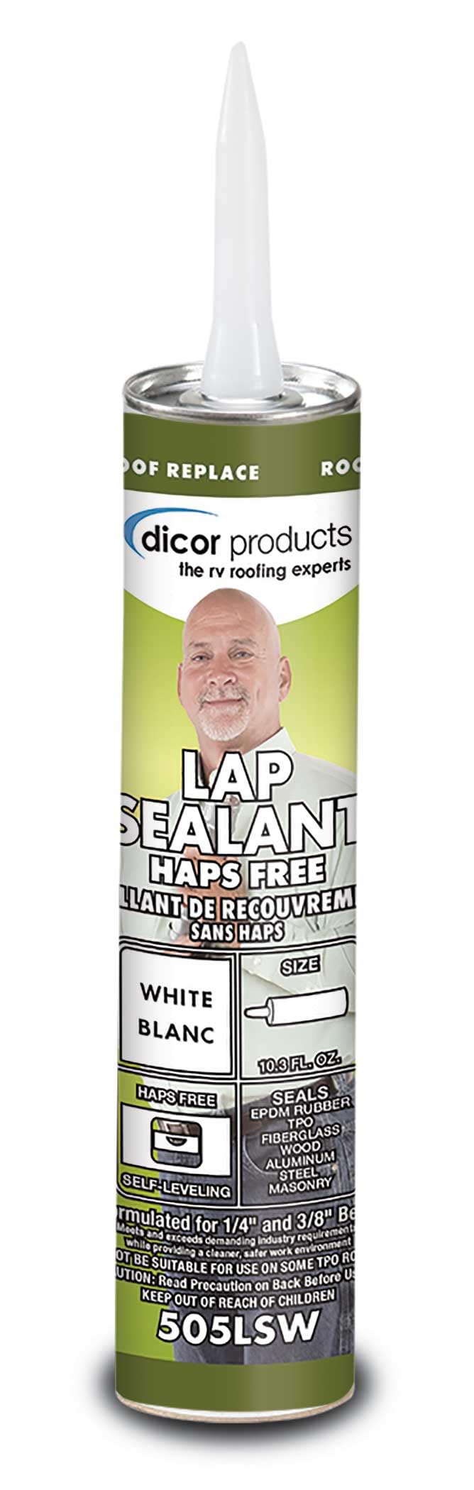 505LSW Dicor EPDM Lap Sealant, White, 10.3 Fl. Oz